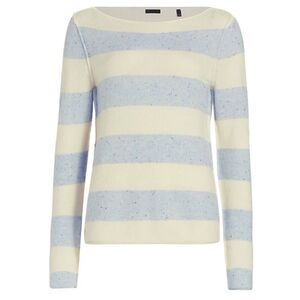 ATM Anthony Thomas Melillo Striped Cashmere Sweater In Periwinkle Combo Size L